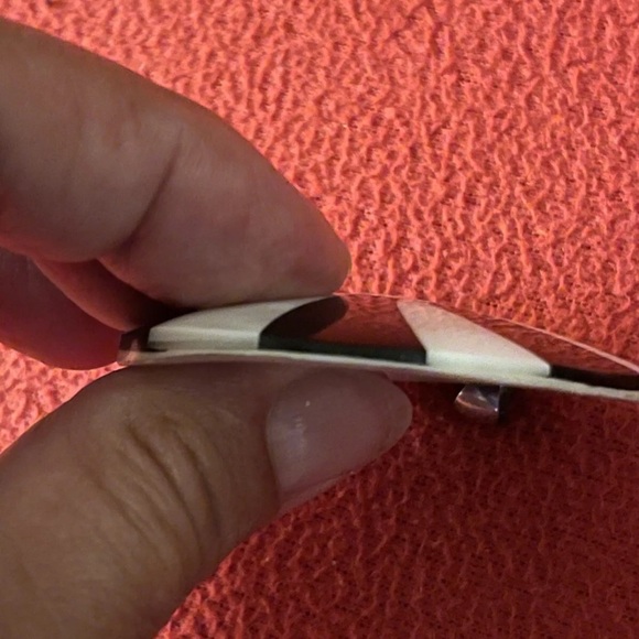 925 Sterling Silver Shell/ Mother Of Pearl And Black stone onyx? Pendant Jewelry - Picture 6 of 6